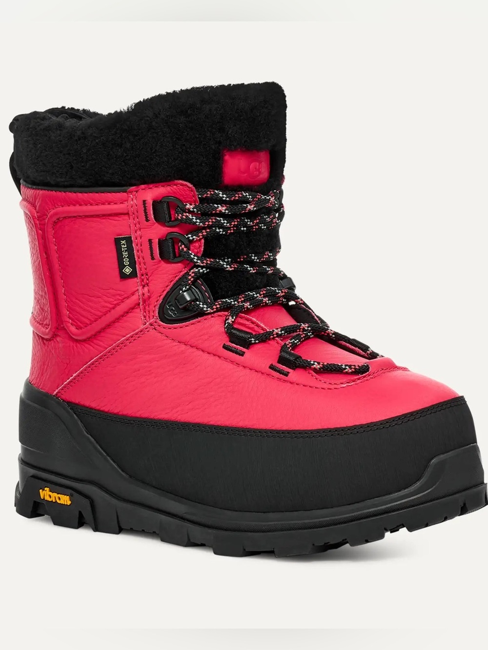 UGG Hot Pink and Black Lace-Up Platform Boots
